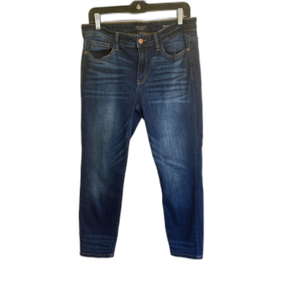 Judy Blue Relaxed Fit Jeans Size 13/31 Ankle Length‎ Dark Wash